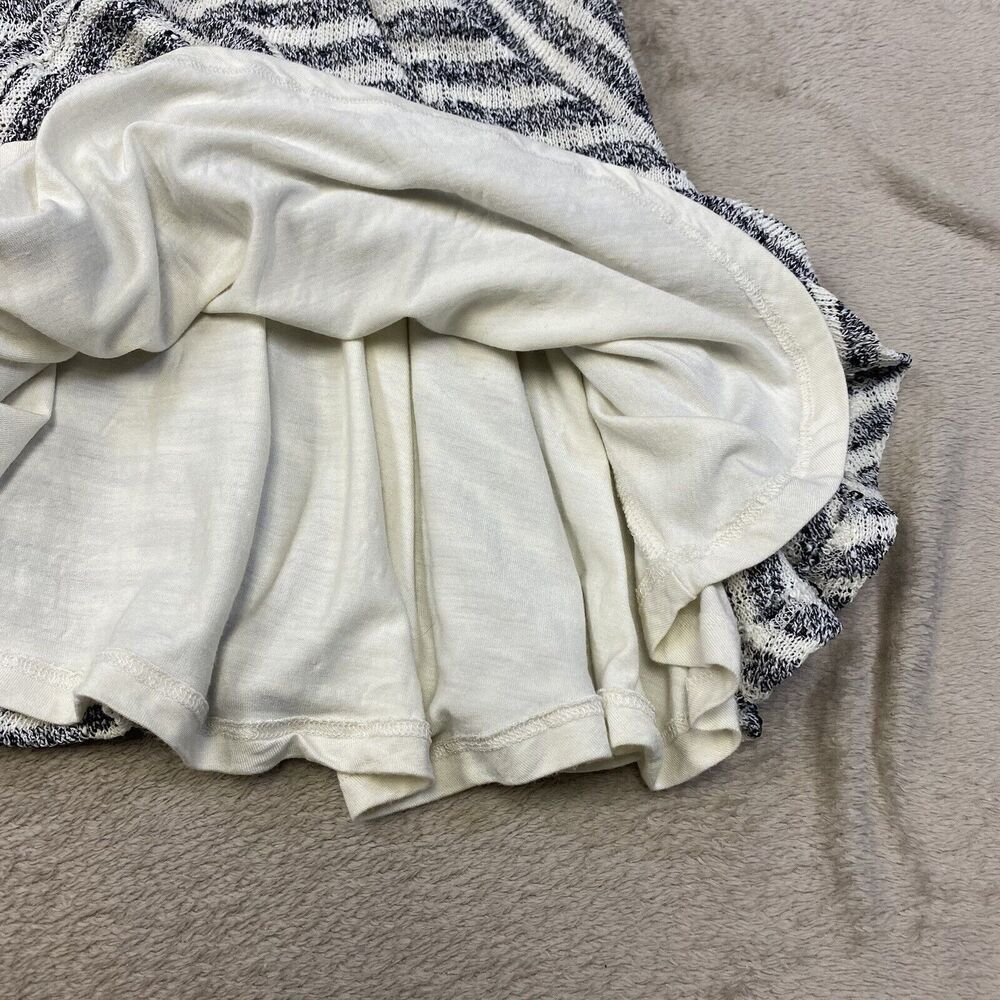 Free People Gray Ivory Striped Faux Wrap V Neck V Back Maverick Dress Small - Picture 12 of 14